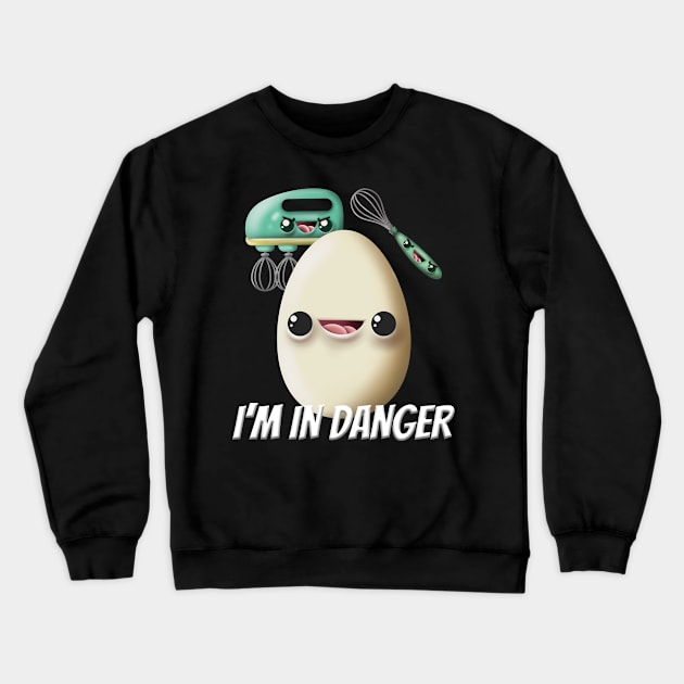 Angry Egg Beater I'm In Danger Egg Crewneck Sweatshirt by Swagazon